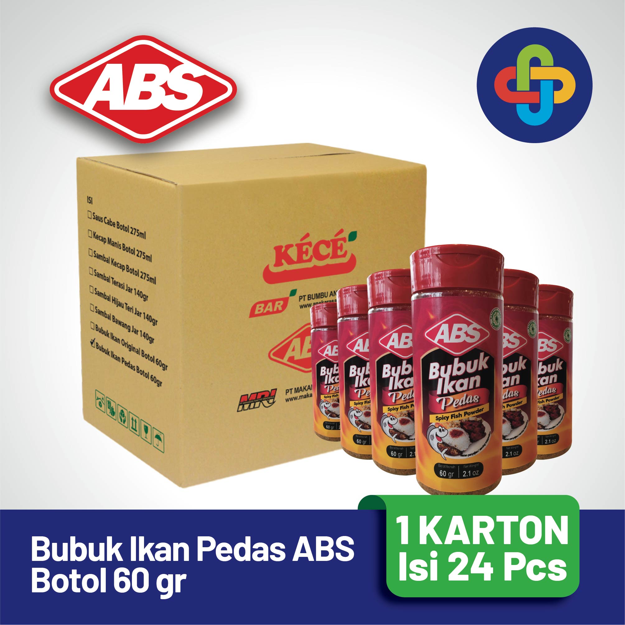 Bubuk Ikan Pedas ABS Botol 60 gr